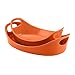Rachael Ray Stoneware 1-1/4-Quart and 2-1/4-Quart Oval Bubble & Brown Baker Set, Orange
