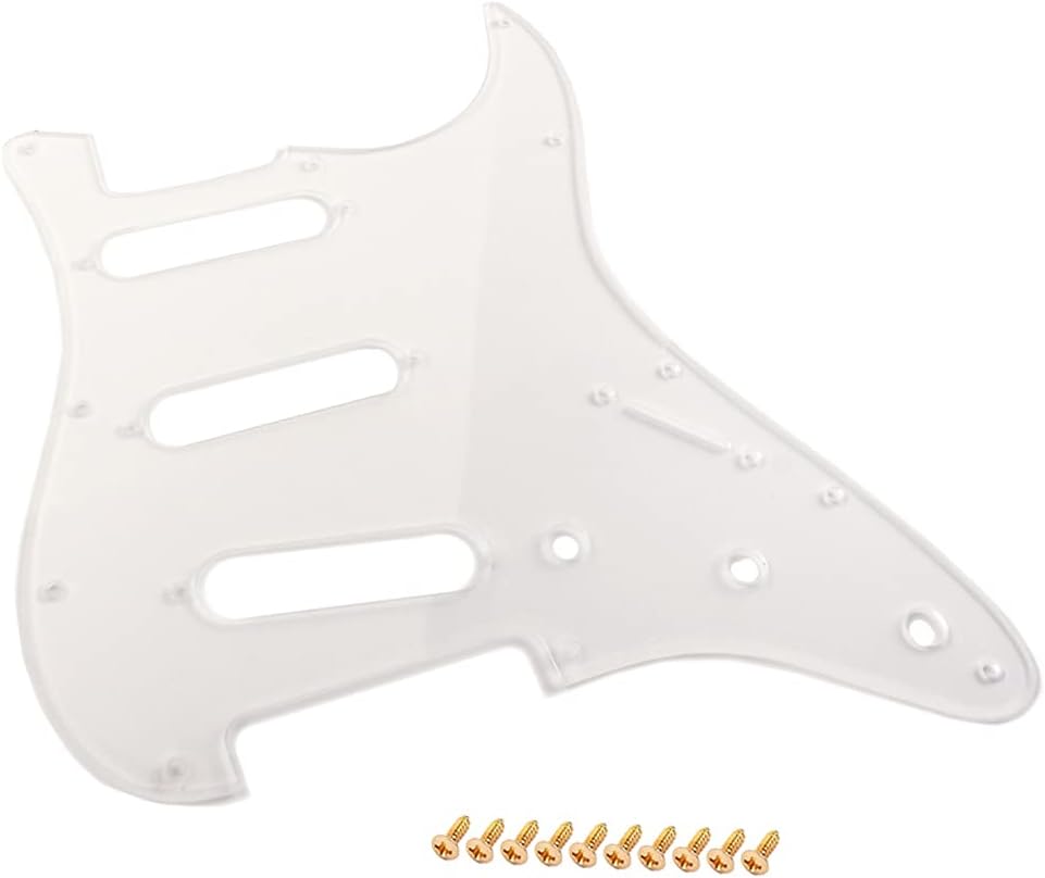 Alnicov 11 Hole PVC Clear SSS Guitar Pickguard Scratch Plate With Gold Screws for ST Electric Guitar - Image 4