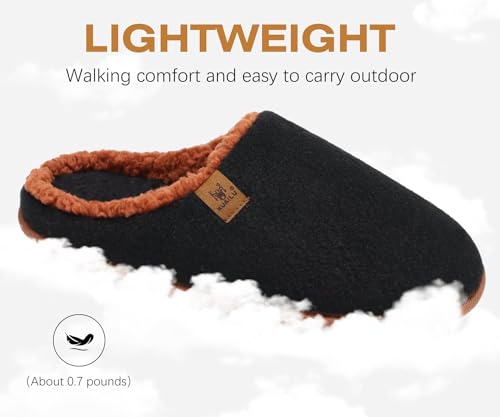 Image of KuaiLu Mens House Memory Foam Slippers with Comfortable Warm Plush Lining | Casual Slip On Lightweight Bedroom Pantuflas,Cushion Orthopedic Arch Support Walking Outdoor Garden Footwear US7-15