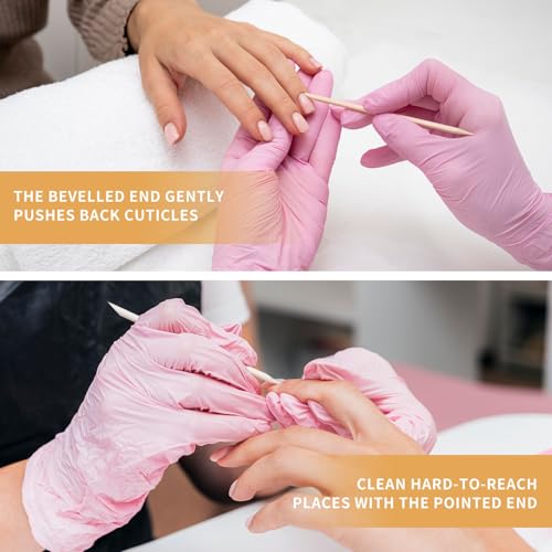 400 peças de palitos de unhas laranja, bastões de cera para depilação, palitos de madeira dupla face