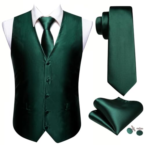 Men's Silk Paisley Plaid Waistcoat Tie Set Textured Suit Vest for Business Wedding Party