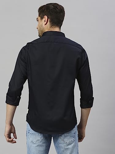 Image of Thomas Scott Men's | Solid | Full Sleeve | Slim Fit | Cotton Blend | Spread Collar | Casual Shirt