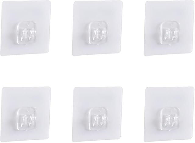 KONAMO NA 6 Pcs Adhesive Sticker Hooks Adhesive Shower Shelf Bathroom Accessories for Shower Caddy Basket Bathroom Shelf 6*6cm