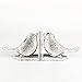 Jemeni Bird Book Ends for Shelves, Cast Iron Birds Book Ends for Shelves, Cute Bookends Decorative, Heavy Duty and Unique Decorative for Heavy Books, White Finish