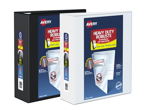 Avery Heavy Duty View 3 Ring Binder, 4 Inch, One Touch, White, 4 Pockets, 780 Sheet Capacity, PVC Free (79704) by Avery - Used condition - Image 3