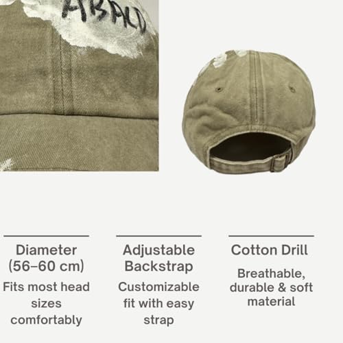 Image of DRUNKEN Cap for Men Women Topi Unisex Head Branded Boy's Girl's Caps Adjustable Strap Summer Sports Cricket Gym Dance Cotton Free Size Free Size Cotton Hat Summer Look Snapback