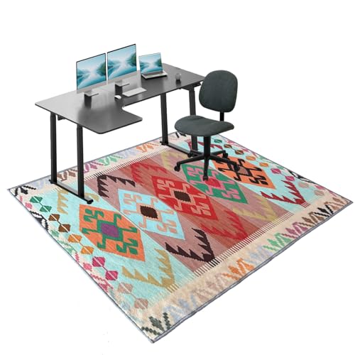 Tapete para Silla Oficina, Protector Suelo Antideslizante para Silla de Escritorio, 100 x 140 cm Alfombrilla para Silla de Gaming, Protector Suelo Silla Ruedas para parqué y Suelos Duros Resistente