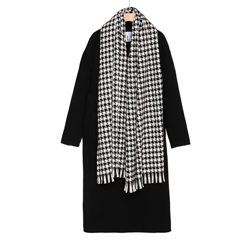 Houndstooth Scarf for Women, Soft Warm Shawl Wrap, Ideal for Winter, Travel & Everyday Wear