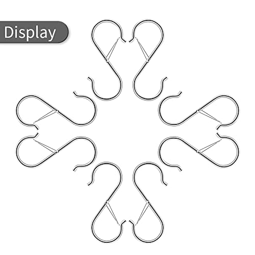 Foonlok 8Pcs S Hooks For Hanging, S Shaped Hooks For Racks Shelf Units, Silver S Hooks For Hanging Kitchen Utensil/Plants/Pots And Pans, Heavy Duty And Rustproof, Home Organization Accessories #TOP4