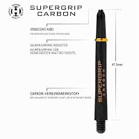 Harrows Dartpfeile 3 Sets SuperGrip Carbon Dartschäfte – insgesamt 9 Dartschäfte – erhältlich in 3 Größen – robuster Carbon-Verbundstoff – mittelgoldfarben – Ansicht 3