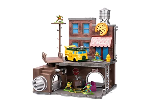Teenage Mutant Ninja Turtles Turtle Lair Nano Scene W/ 1.65" Die-Cast Collectible Figures, Toys For Kids And Adults #TOP23