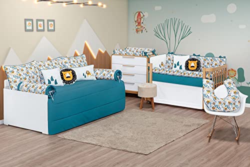 Batistela Baby Trocador anatomico leão, Cor: Azul esverdeado