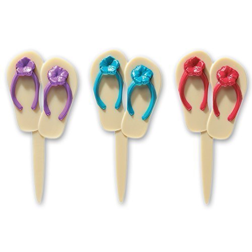DecoPac Summer Flip Flops DecoPic Cupcake Picks (24-Pack)