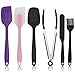 Produktbild Silikon Spachtel Set-6-teilig großformatige antihaftbeschichtete hitzebeständige Küchenutensilien zum Kochen, Backen und Mischen, einschließlich Silikonzange