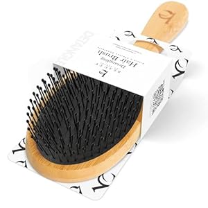 Detangler Bristle Bamboo Hair Brush – For Women, Men, and Kids, Versatile for Wet or Dry Hair, Use With Hair Products