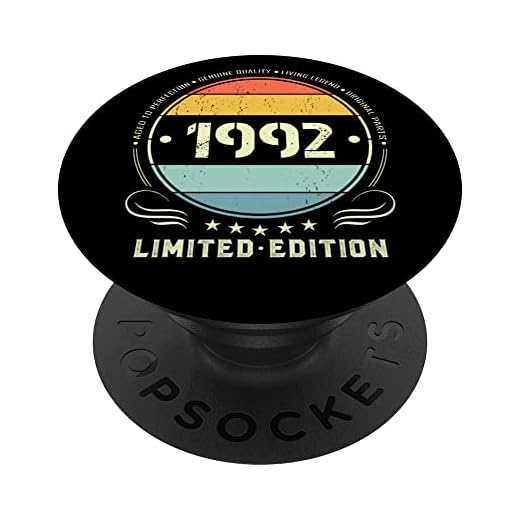 1992 Edición limitada 1992 cumpleaños Popsocket para mujeres y hombres PopSockets PopGrip Intercambiable