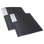 Rapesco 1644 Presentation Folder with Antibacterial Protection, 40 Pockets, A4, Black, Pack of 2