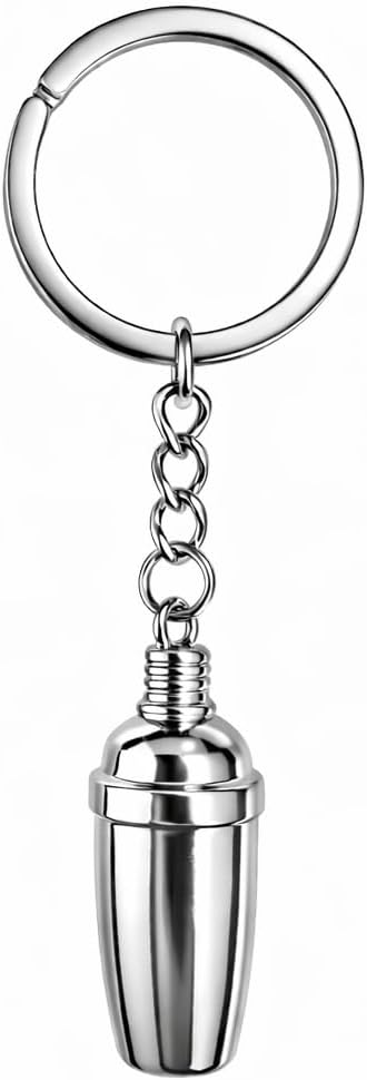 Shaker Keychain Alcohol Keychains Bag Charms for Women with Creative Drink Accessories, Cute Key Chains Gifts for Girls, Boys, Mixologists and Cocktail Lovers