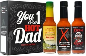 Elijah's Xtreme #1 Dad Hot Sauce Variety Pack - 3 Bottle Father's Day Hot Sauce Gift Sets Includes Pineapple Mango Habanero, Ghost Pepper Sauce, and Carolina Reaper Hot Sauces - Best Gifts for Dad