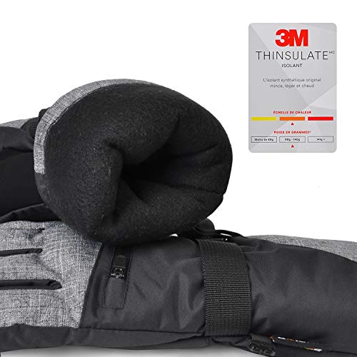 Solaris Waterproof Winter Gloves with Card Pocket, Warm Cozy 3M Thinsulate Ski Gloves for Snowboarding, Shoveling & Outdoor Sports, Gift Idea for Women Men