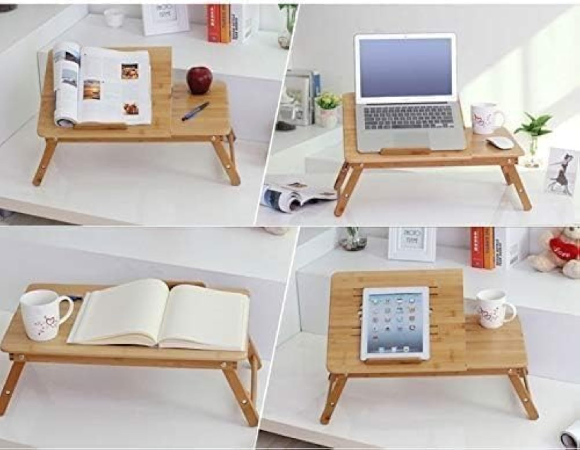 Portable Adjustable Laptop Bed Desk Stand, Foldable Tray