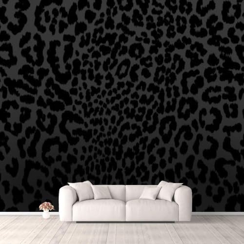 3D Wallpaper Minimalist black style leopard seamless pattern animal print Self Adhesive Bedroom Living Room Dormitory Decor Wall Mural Stick And Peel Background Wall Ceiling Wardrobe Sticker