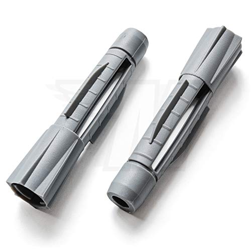 100 x Universal Dowels for Solid Building Material Hollow Building Material in Red/Grey Without Collar, Grey