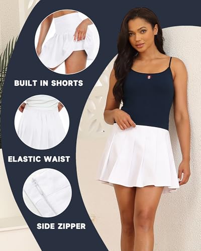 Pleated Skirts for Women Tennis Skirt with Shorts High Waisted Mini Skirt Athletic Golf Skirts Uniform Cheer Dress2