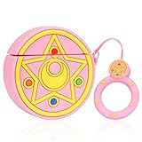 Joyleop Pink Star Case Compatible with Airpods 1/2, Cute Cartoon Fun Funny 3D Kids Girls Teens Cover, Cool Stylish Fashion Kawaii Soft Silicone Character Shockproof Airpod Skin Cases for Air pods 1&2