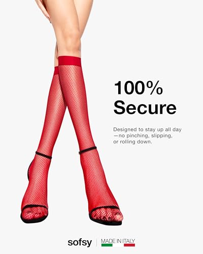Image of sofsy Italian-Made Soft Fishnet Stockings for Women