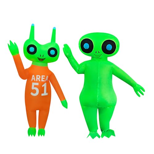 image for ZYJ-AWASA 2 Packs Inflatable Alien Costume Halloween Blow up Outfit Co