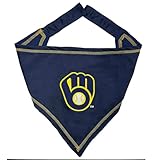 Pets First Milwaukee Brewers TIE Bandana, Small/Medium. Dog Bandana Scarf Bib for Pet Cat Dog. The Ultimate Game-Day, Party Bandana, Birthday Event