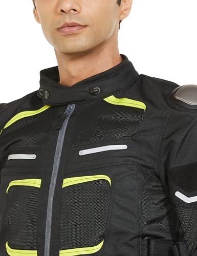 Image of Royal Enfield Crossroader Print Option| Knox CE Level 2 Protectors- Shoulders & Elbow | Ergo Protech Armours CE Level 1- Chest | CE Level 2 At Back For Excellent Impact Protection | NEON S