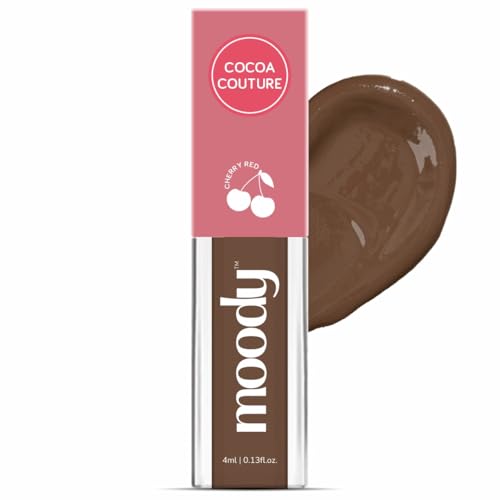 Image of Moody Drip Matte Liquid Lipstick - Cocoa Couture, with Jojoba Seed Oil & Vitamin E | Transferproof, Long Lasting & Vibrant Lip Colors That Last Upto 12 Hours | Paraben Free Lip Tint, 4ml