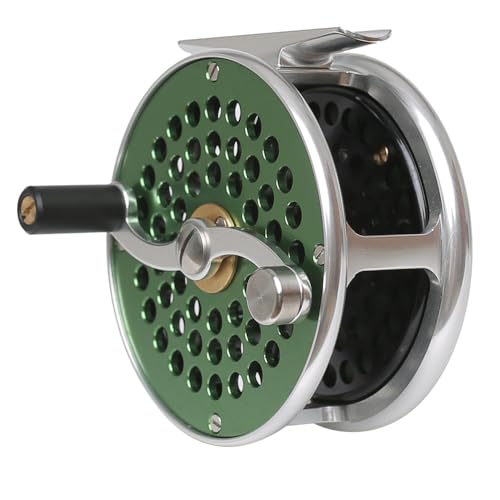 Vintage Classic Fly Fishing Reel,Right/Left Handle Position, Fly Reel (Green, 3/4 wt)