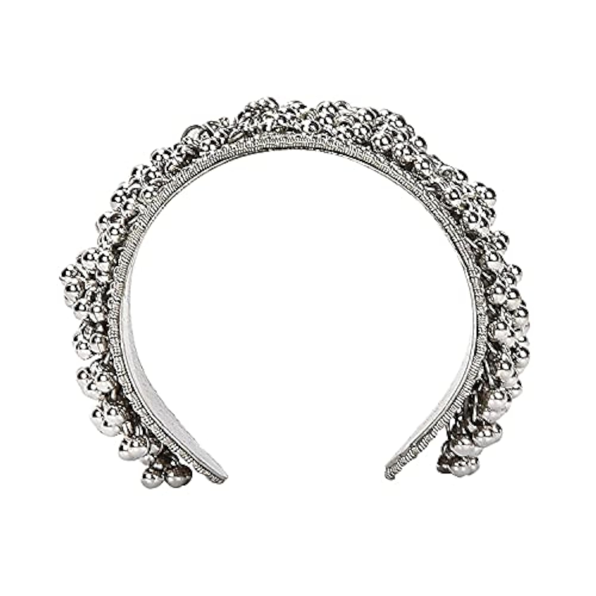 Women's Afghani Oxidised Silver Ghungroo Adjustable Bracelet