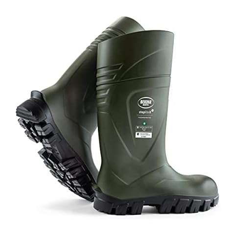 Bekina StepliteX ThermoProtec S5 Insulated Wellington Boots for Men and Women - Lightweight Waterproof Non Slip Composite Toe Work Boots for Men and Women; ASTM Rated, Green - 5/7 Cover