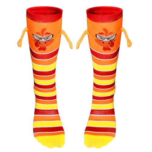Beinayin Turkey Trot Socks Thanksgiving Running Gear Funny Turkey Socks with Hands for Kids