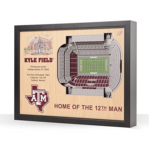 YouTheFan NCAA Texas A&M Aggies 25 Layer StadiumView Wall Art