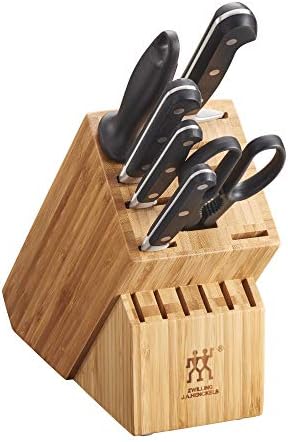 ZWILLING Professional S Knife Set with Block, Chef’s Knife, Serrated Utility Knife, 7 Piece, Bamboo - Thumbnail 5