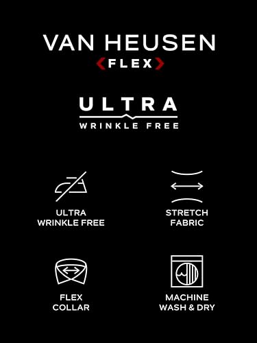 Van Heusen Men's Dress Shirt Slim Fit Ultra Wrinkle Free Flex Collar Stretch4