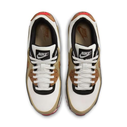 Nike Air Max 90 Women's Shoes (DH8010-005, Phantom/Black/Fire Red/Light British Tan)3