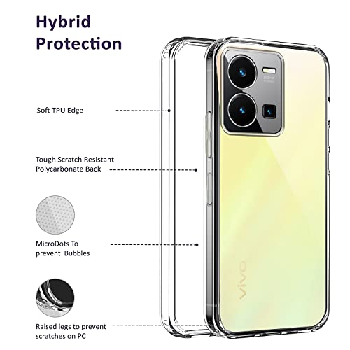 Image of Jkobi Back Cover Case for Vivo Y35 (Silicone Crystal Clear | Pure Camera Protection | Soft and Flexible for Charger and Headphone sockets | Shockproof Bumpers | Transparent)