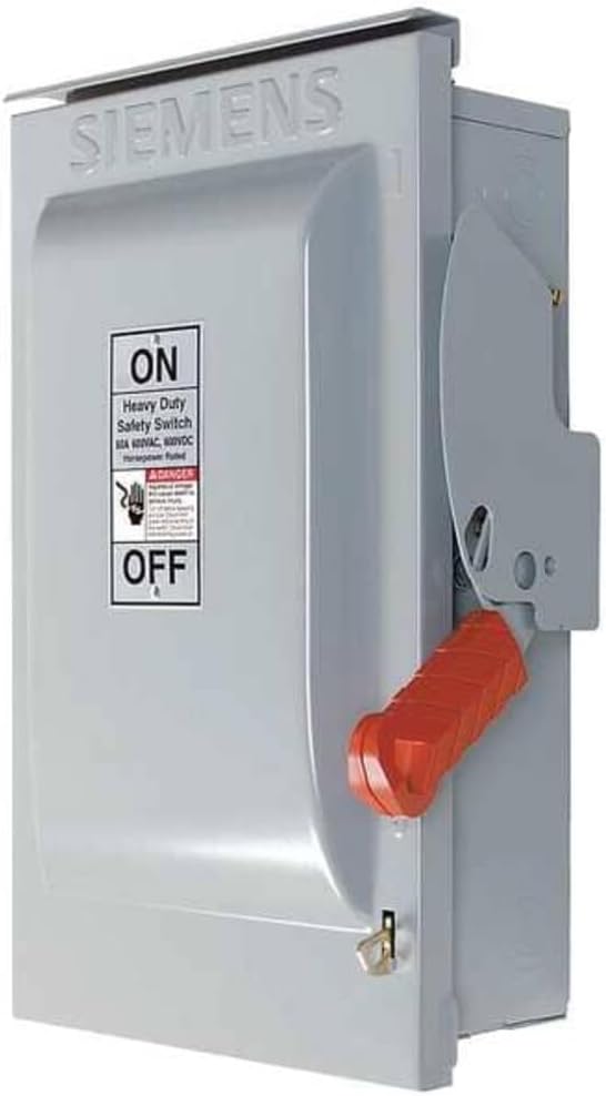 Siemens HF362NR 60-Amp 3 Pole 600-volt 4 Wire Fused Heavy Duty Safety Switches