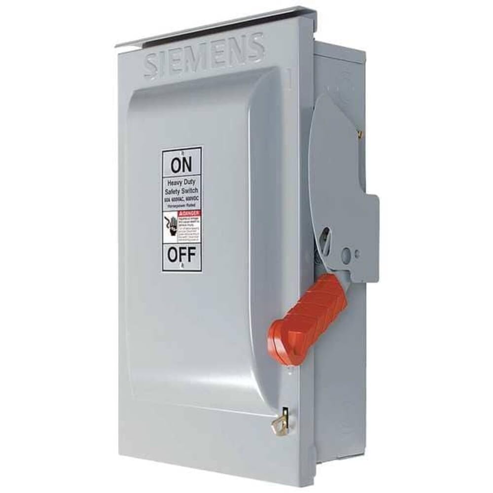 Interruptor Siemens HF362NR de triple polo y sesenta amperios para seguridad trifásica