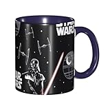 スターウォーズ グラスカップ 二重構造 マグカップ カスタムメイド 漫画 コーヒーカッ ハンドル磁器 ウォーターカップ 耐熱 湯飲み マグ Navy Blue