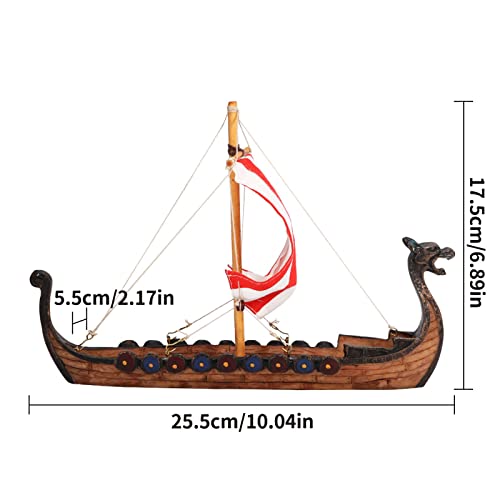 Haokaini Traditional Chinese Dragon Head Pirate Sailboat Resin Crafted Boat Model Viking Pirate Ship Art Craft Boat Ofiice Decoration #TOP1