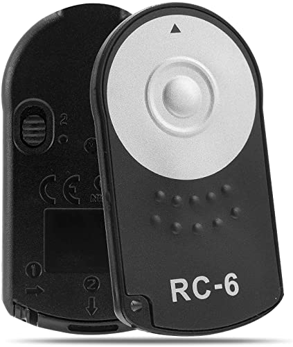 RC-6 Camera Remote Shutter Release for Canon ESO 77D 5DSR 760D 70D 80D 6D2 5D3 5D4 (1pc Black)