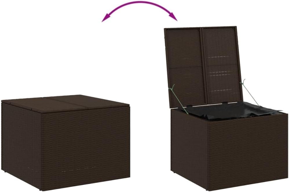 Garden Storage Box Brown Poly Rattan Outdoor Furniture Storage Boxes
