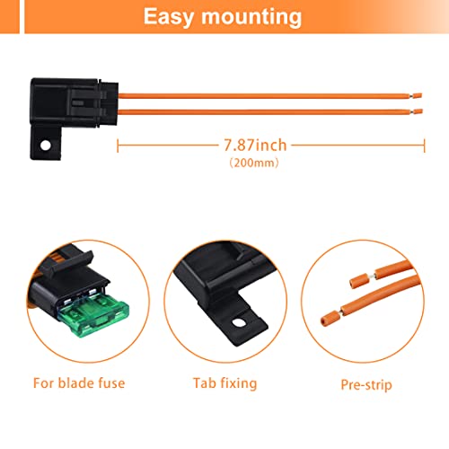 Frogbro 3 Pack 12Awg Inline Fuse Holder Automotive Blade Waterproof Ato/Atc Fuse With 3Pcs 20A & 3Pcs 30A Fuse Tap #TOP3